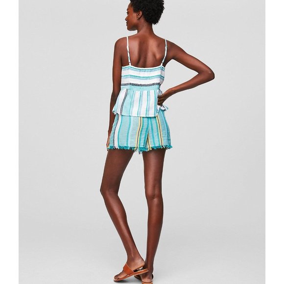 LOFT Beach Striped Frayed Drawstring Short XXL NEW - Picture 3 of 10